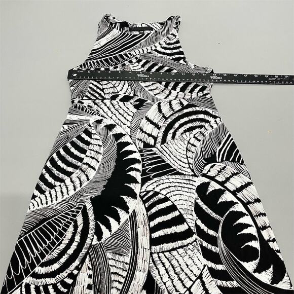 Athleta Black White Leaf Print Dress XXS Sleeveless Stretch Travel Summer Resort - Picture 8 of 11
